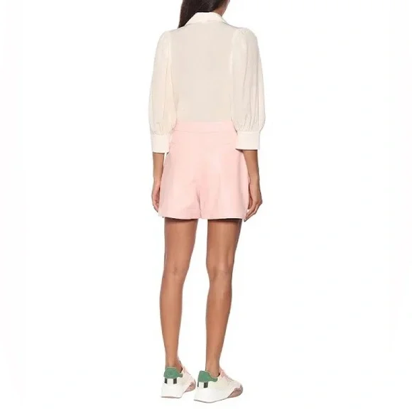 NWT Stella McCartney Pink Faux Leather Shorts - Size 38